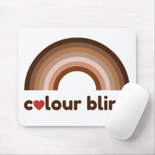 Colour blind love rainbow mouse mat