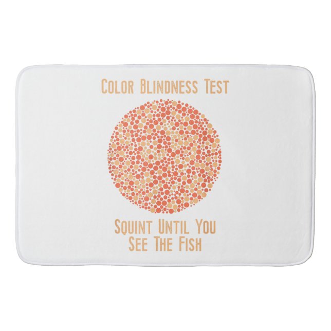 Colour Blind T Shirt - Funny Colour Blindness Test Bath Mat (Front)