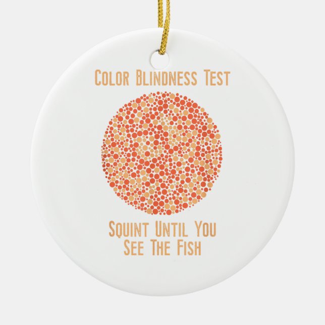 Colour Blind T Shirt - Funny Colour Blindness Test Ceramic Tree Decoration (Front)