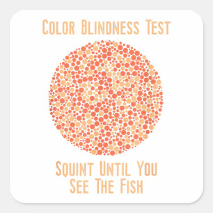 Colour Blind T Shirt - Funny Colour Blindness Test Square Sticker