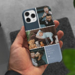 Colour Block 3 Photo Collage | Best Dad Ever<br><div class="desc">Sleek photo collage phone case features three of your favourite photos in a gridded layout with contrasting blue squares. Personalise with your custom message in white lettering. Give the ultimate stocking stuffer with a new photo phone case. These are gifts that are perfect for any dad. A gift that he...</div>