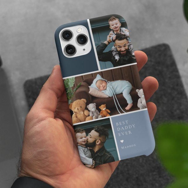 Colour Block 3 Photo Collage | Best Dad Ever Case-Mate iPhone Case (Creator Uploaded)