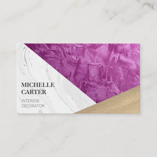 Colour Block | Abstract Art | Interior Designer Business Card (Front)