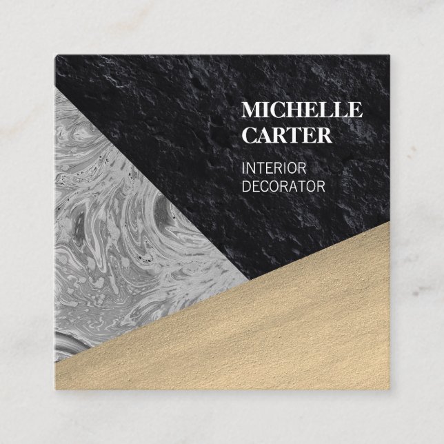 Colour Block | Abstract Art | Interior Designer Square Business Card (Front)