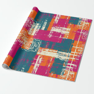 Colour Block Abstract Mid Century Pattern Wrapping Paper