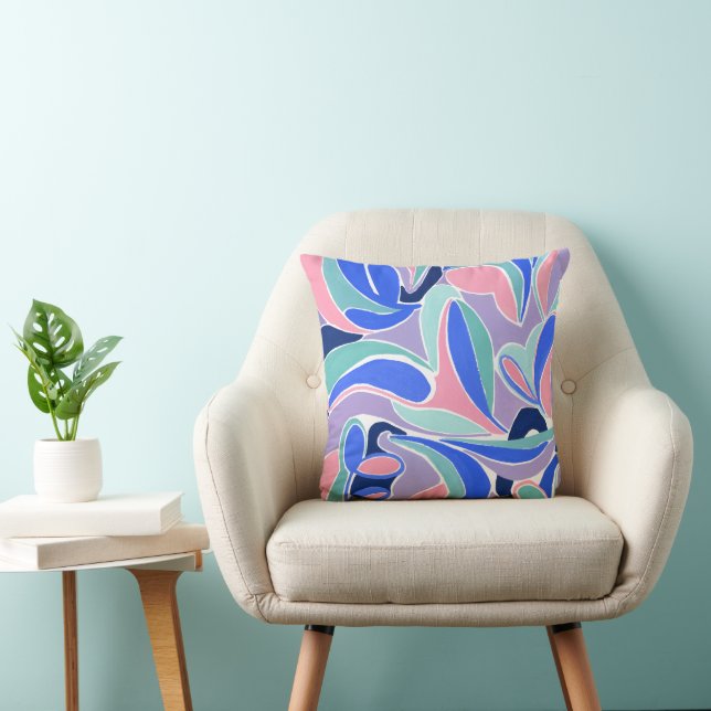 Colour Block Abstract Painting Art Throw Pillow (Chair)