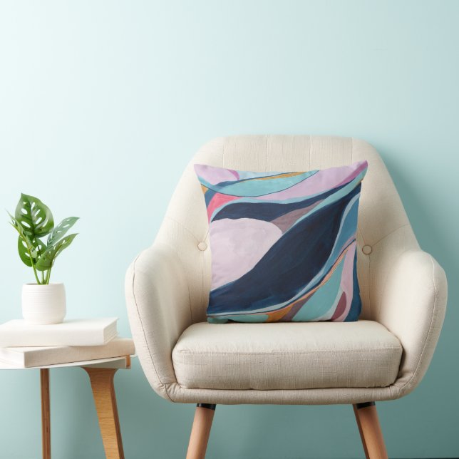 Colour Block Abstract Painting Art Throw Pillow (Chair)