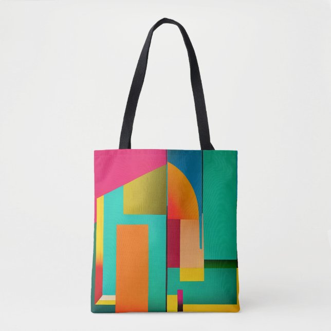 Colour Block Abstract Painting Tote Bag (Front)