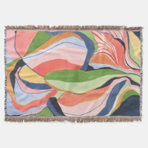 Colour Block Abstract Watercolor Art Painting Throw Blanket
