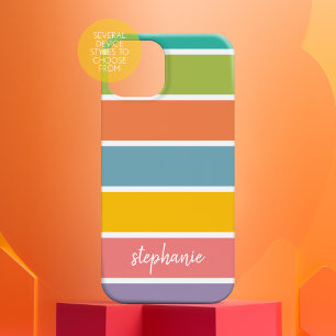 Colour Block and Handwritten Script Name iPhone 16 Plus Case