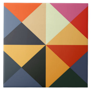 Colour Block Art Diamond Pattern Tile Trivet