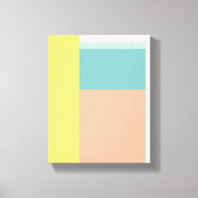 Colour Block Art in Retro Beach Pastel Colours  Canvas Print (Front)