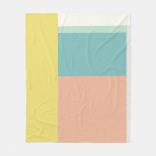 Colour Block Art in Retro Beach Pastel Colours Fleece Blanket