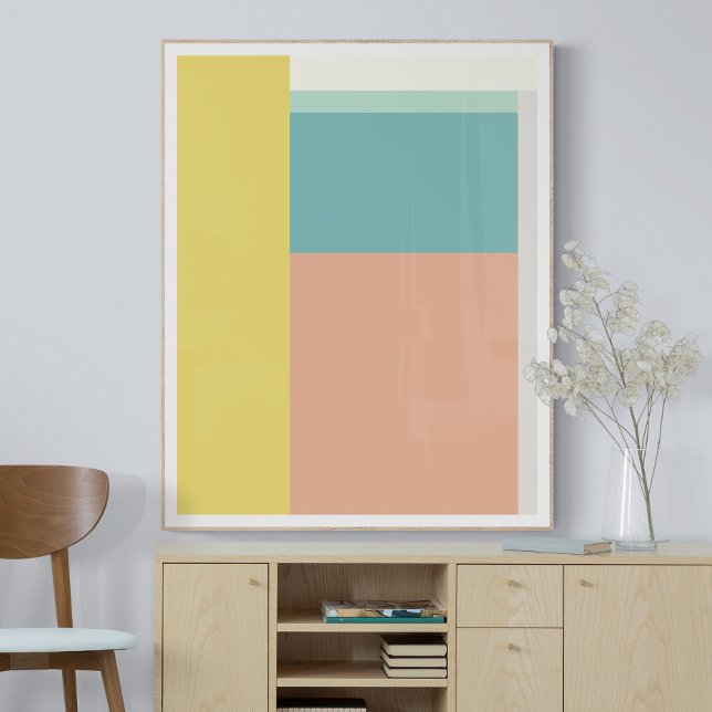 Colour Block Art in Retro Beach Pastel Colours Poster (Creator Uploaded)