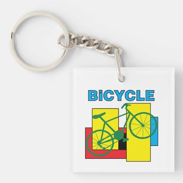 Colour Block Bike Key Ring (Front)