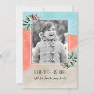 Colour Block Christmas Photo Holiday Card