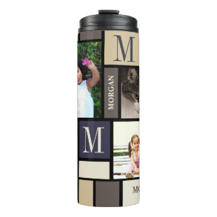 Colour Block Coastal Calm Monogram 4 Photo Thermal Tumbler