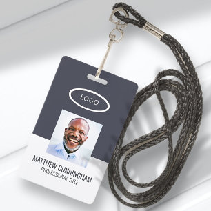 Colour Block Custom Logo Employee Name Barcode ID Badge