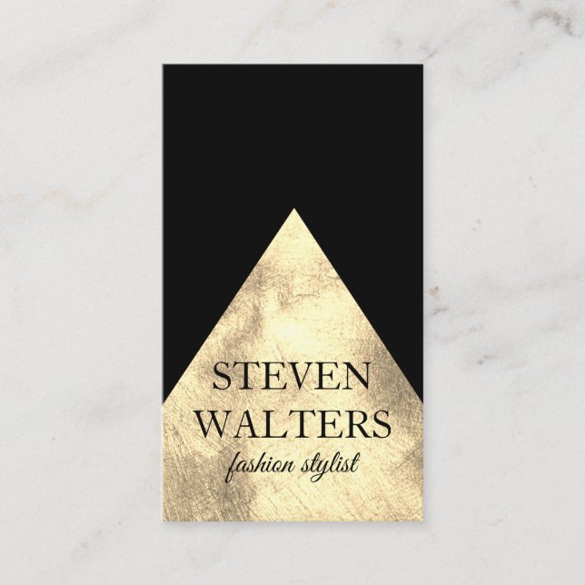 Colour Block Gold Black Business Card (Front)