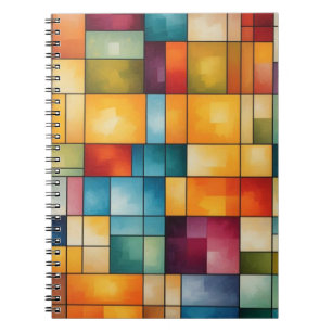 Colour Block Grid Abstract Art Notebook