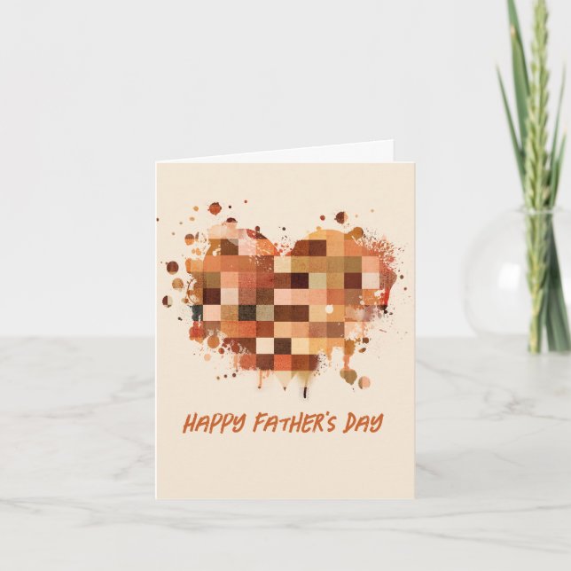 Colour Block Heart Father's Day Card (Front)