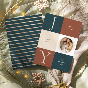 Colour Block JOY Neutral Holiday Photo