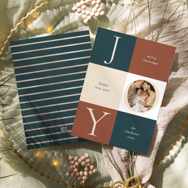 Colour Block JOY Neutral Holiday Photo (Creator Uploaded)