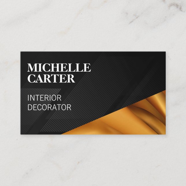 Colour Block Lines | Gold Silk Business Card (Front)