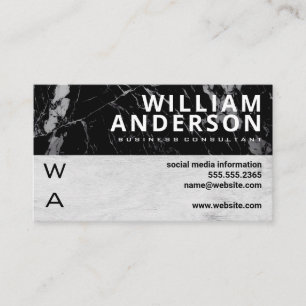 Colour Block   Marble   Wood Grain Business Card