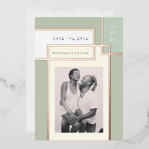 Colour Block Mid Century Modern Save The Date