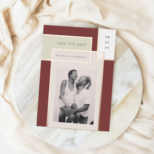 Colour Block Mid Century Modern Save The Date
