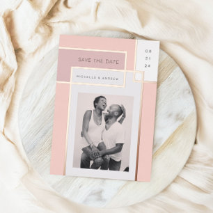 Colour Block Mid Century Modern Save The Date