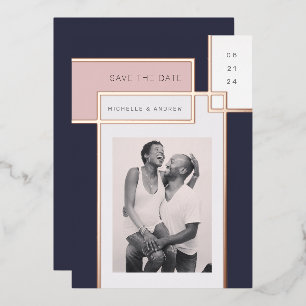 Colour Block Mid Century Modern Save The Date