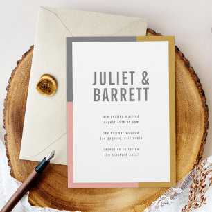 Colour Block Minimal Wedding Premium Invitation