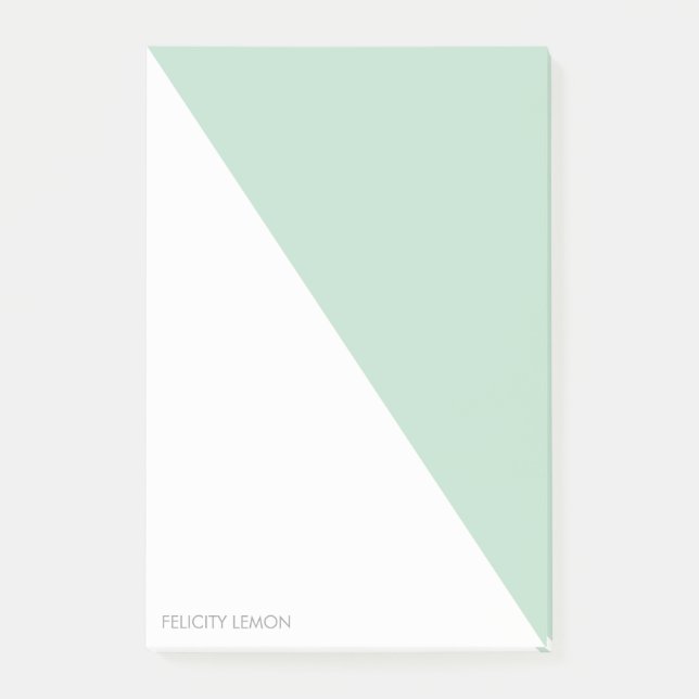 Colour Block - Mint Personalised Post-it® Notes (Front)