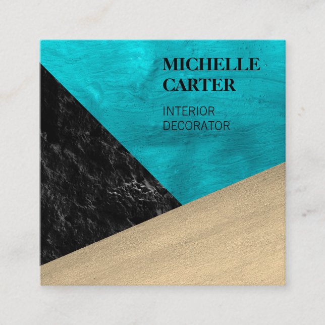 Colour Block | Modern Art | Interior Designer Square Business Card (Front)