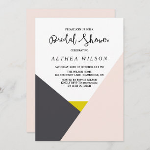 Colour Block   Modern Bridal Shower Invitation