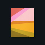 Colour Block Modern Geometric Art in Red Green  Canvas Print<br><div class="desc">A vivid and vibrant geometric graphic design of triangles and shapes in a beautiful bold colour palette of pinks,  yellows,  and greens.</div>