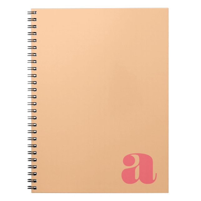 Colour Block Monogram Initial Letter  Notebook (Front)
