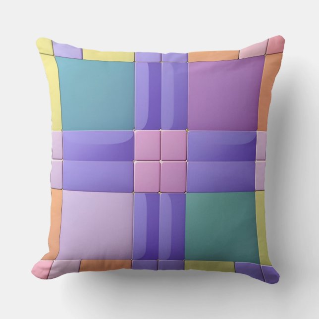Colour Block Mosaic Layout For Modern Home Style Cushion (Front)