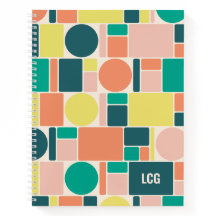 Colour Block Patterned Personalised Notebook