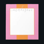 Colour Block Personalised Script Name Notepad<br><div class="desc">PreppyPrint.com - Add your personalised touch to this notepad. Click "personalise" then "customise" to change the font colour and size to adjust for the right look for your name. Transfer this design onto the products of your choice too! Please visit my designer store,  PreppyPrint.com,  for coordinating items.</div>