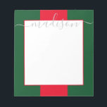 Colour Block Personalised Script Name Notepad<br><div class="desc">PreppyPrint.com - Add your personalised touch to this notepad. Click "personalise" then "customise" to change the font colour and size to adjust for the right look for your name. Transfer this design onto the products of your choice too! Please visit my designer store,  PreppyPrint.com,  for coordinating items.</div>