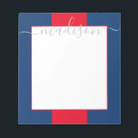 Colour Block Personalised Script Name Notepad<br><div class="desc">PreppyPrint.com - Add your personalised touch to this notepad. Click "personalise" then "customise" to change the font colour and size to adjust for the right look for your name. Transfer this design onto the products of your choice too! Please visit my designer store,  PreppyPrint.com,  for coordinating items.</div>