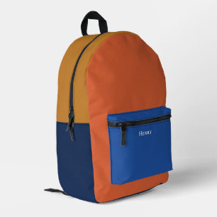 Colour Block Personalised with Name Printed Backpack
