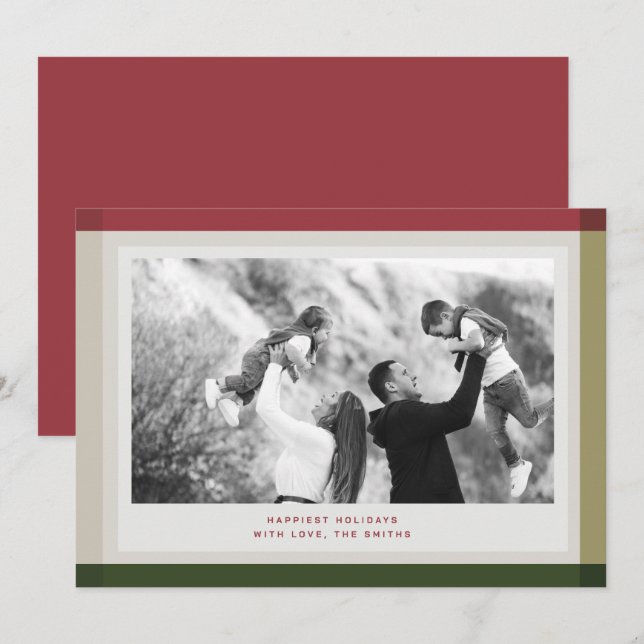 Colour Block Photo Christmas Card (Front/Back)