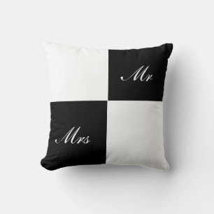 Colour Block Pillow Mr. Mrs.