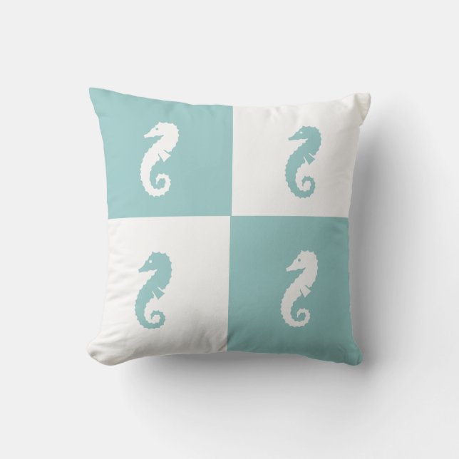 Colour Block Pillow Seahorse (Front)
