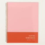 Colour Block Pink and Red Modern Feminine 2026 Planner<br><div class="desc">A colour block year planner in blush pink and red in a modern minimalist style. The text can easily be customised to suit your needs!</div>