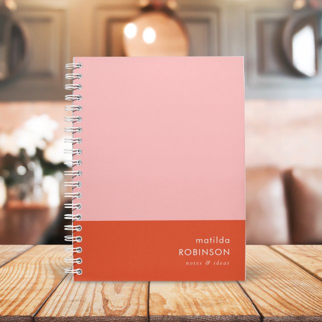 Colour Block Pink and Red Modern Feminine Notebook (Creator Uploaded)